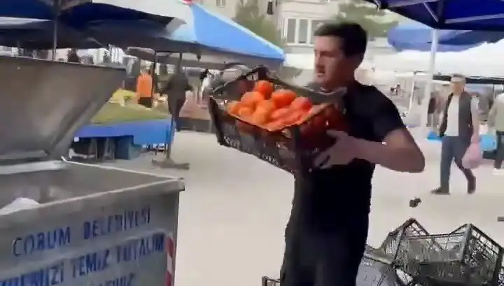 Domatesleri Çöpe Döken Pazarcıya Şok Cezalar ve Tepkiler!