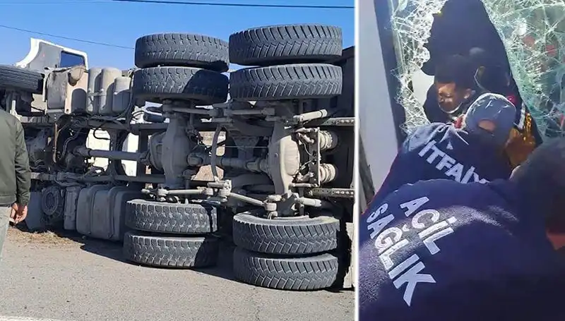 Virajda Kontrolü Kaybeden Kamyon Yola Dev Bir Durgunluk Getirdi!